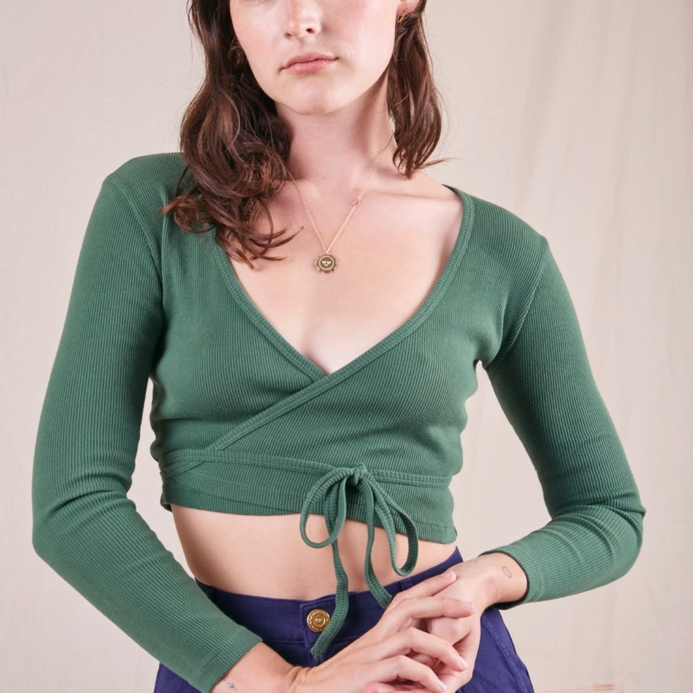 Wrap Top - Dark Emerald Green